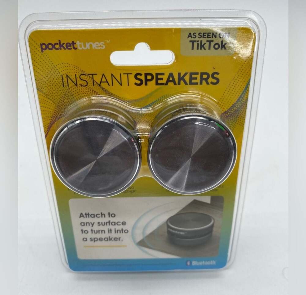 Pocket Tunes Instant Speakers PT200BL-B Bluetooth 2-Pack Black